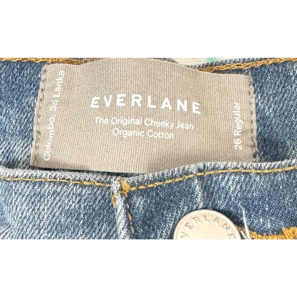 Everlane Original High Rise Cheeky Organic Cotton Denim Jeans Blue Wash Size 26 - Picture 9 of 9